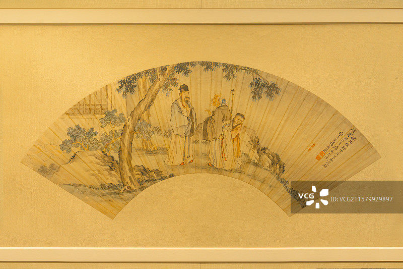 清扬应选设色人物扇面  昆明市博物馆藏图片素材