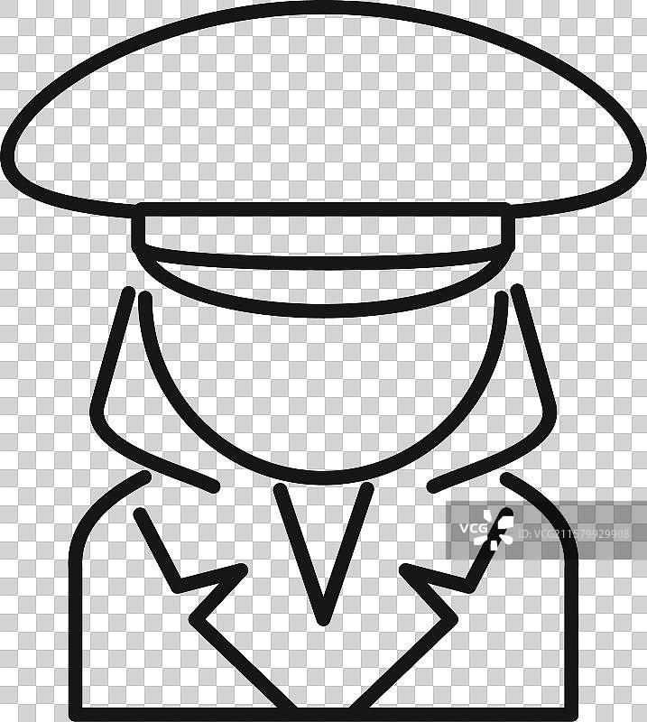 警察的线条图标风格图片素材