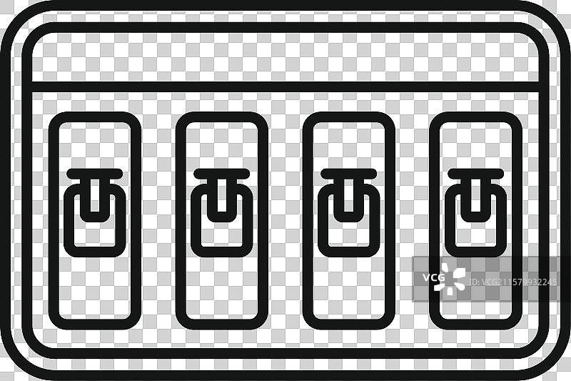 带有四个切换开关的控制面板，显示为开启状态图片素材