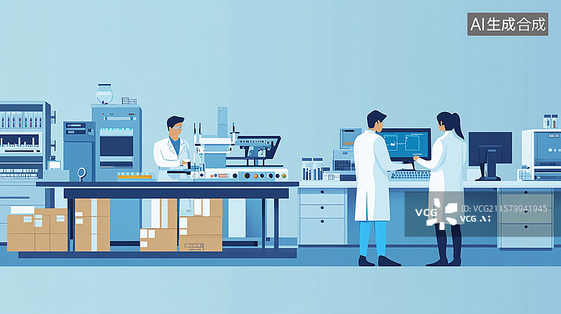 【AI数字艺术】科研人员的实验日常图片素材