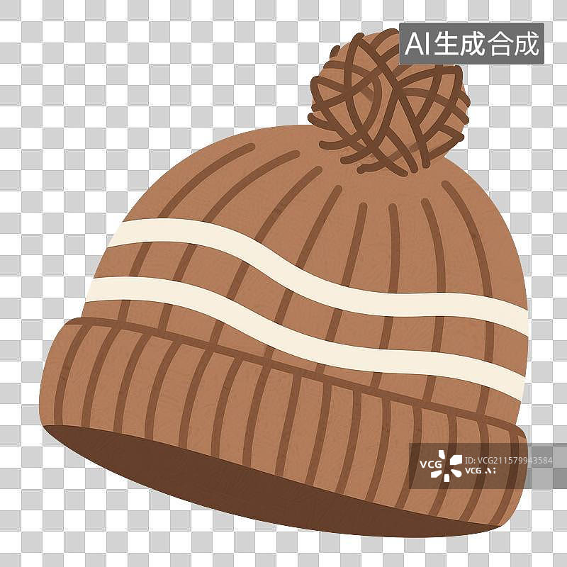 【AI数字艺术】治愈系手绘插画，毛线针织帽子，秋天，冬天，免抠元素图片素材