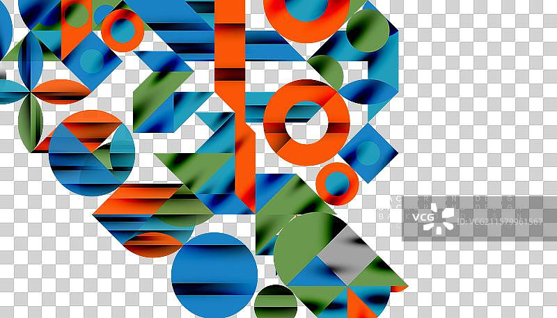 新孟菲斯几何图案与圆形图片素材