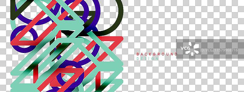 抽象背景 - 彩色圆形线条图片素材