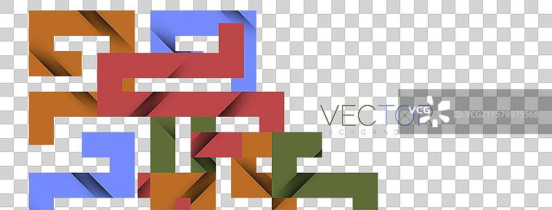 带阴影纹理效果的彩色弯曲线条图片素材