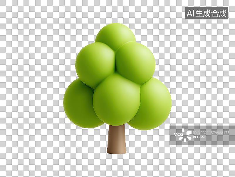 【AI数字艺术】一棵枝叶茂密的绿色针叶树图片素材