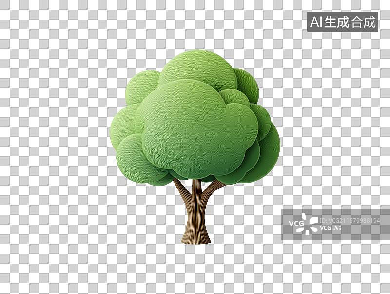 【AI数字艺术】一棵枝叶茂密的绿色针叶树图片素材