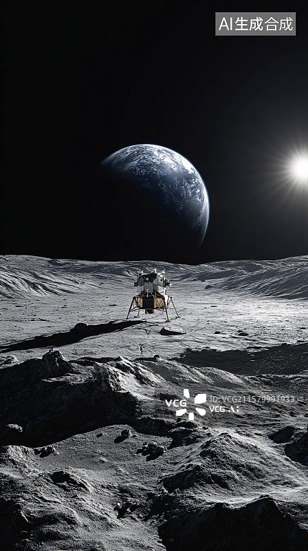 【AI数字艺术】月球着陆器图片素材