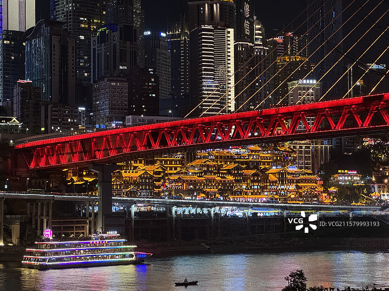 重庆洪崖洞 千厮门大桥图片素材