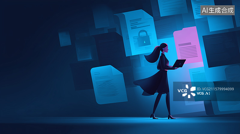 【AI数字艺术】企业文档保密防护系统图片素材
