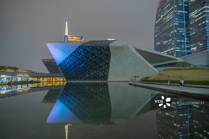 广州珠江新城节日夜景图片素材