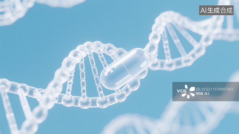 【AI数字艺术】基因生物医疗概念插画图片素材