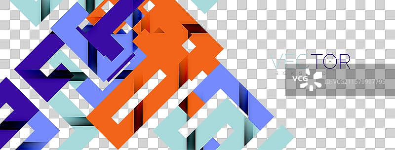 带阴影纹理效果的彩色弯曲线条图片素材