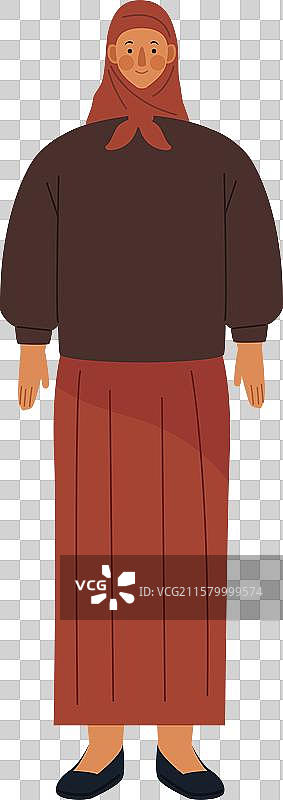 穿着传统服装的正统犹太女性图片素材