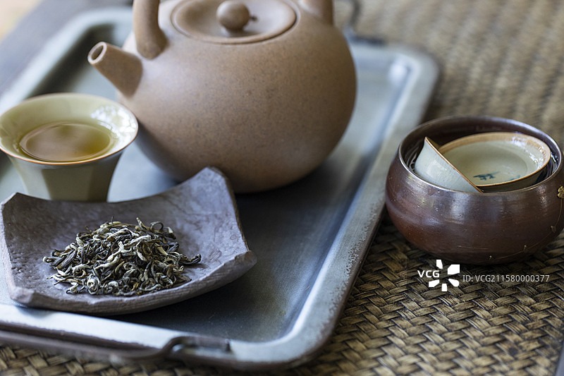 中国名茶—白毛猴茶(白绿)图片素材