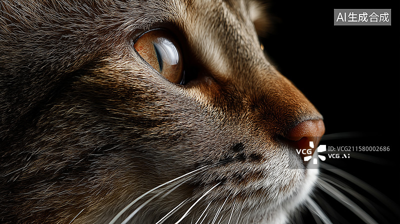 【AI数字艺术】猫肖像特写广告图图片素材