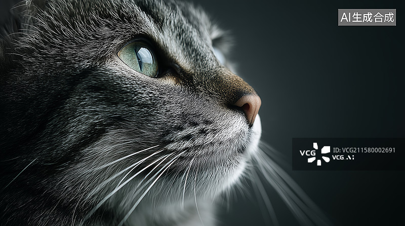 【AI数字艺术】猫肖像特写广告图图片素材