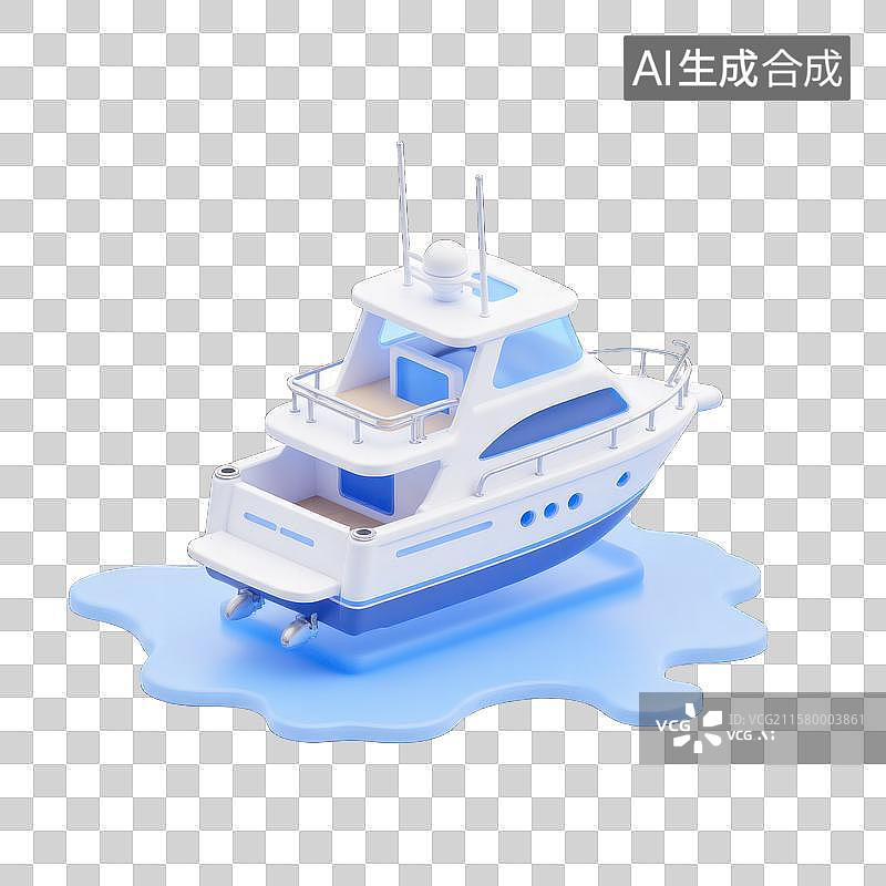 【AI数字艺术】精致游艇玩具迷你游艇的梦幻之旅图片素材