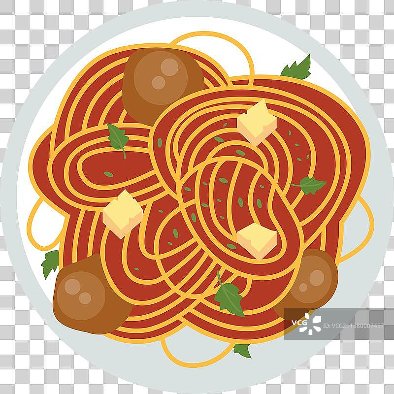 意大利面配肉丸图片素材