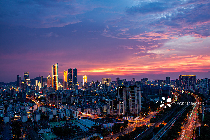 无锡市中心夜景图片素材