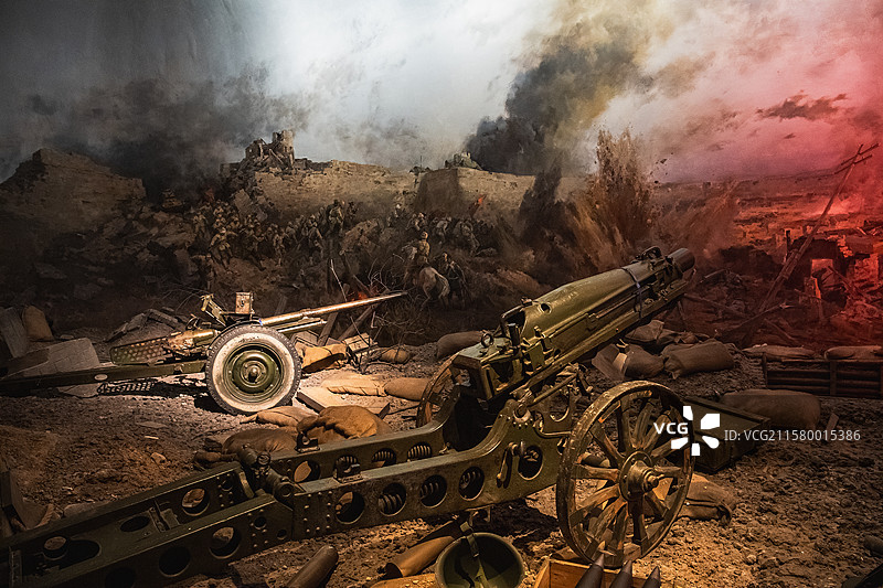 攻克锦州战争场景复原图片素材