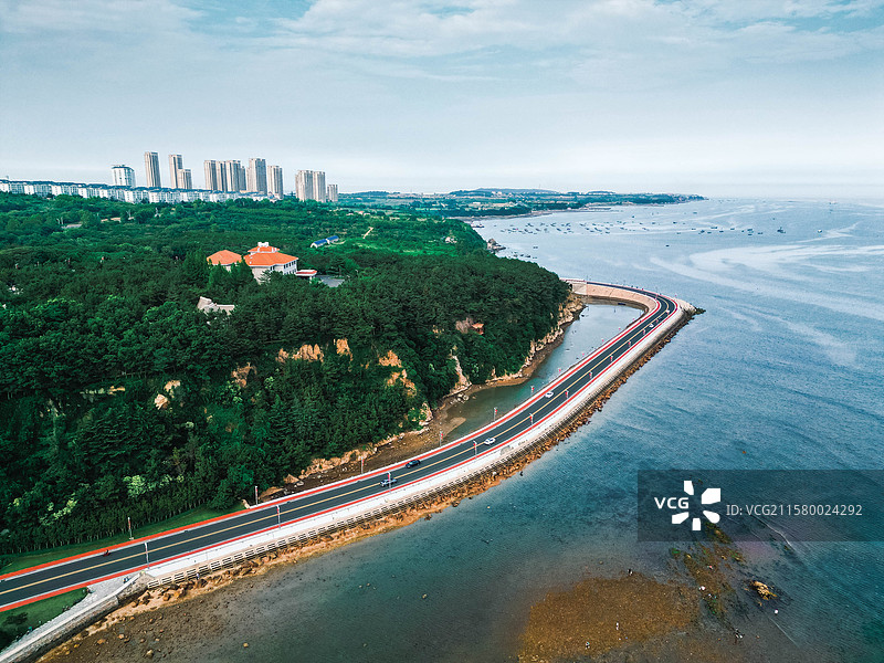 青岛威海荣成华星宾馆网红山海路图片素材