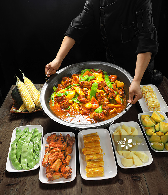 东北铁锅炖图片素材