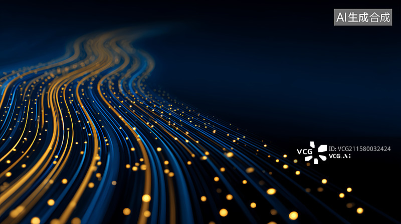 【AI数字艺术】人工智能算法识别轨迹线条抽象商务科技背景图片素材