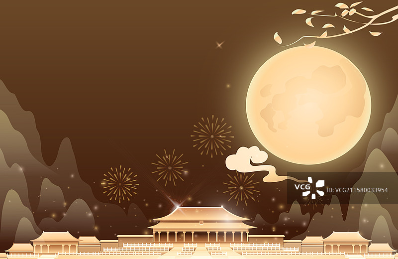 国风马年2026中秋节日故宫庆典海报设计图片素材