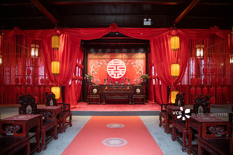传统中式婚礼布置场景图片素材