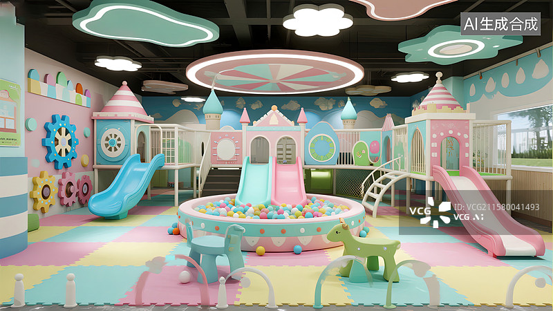 【AI数字艺术】梦幻城堡儿童乐园图片素材