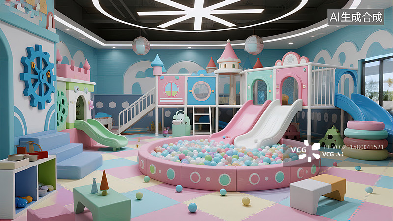 【AI数字艺术】梦幻城堡儿童乐园图片素材
