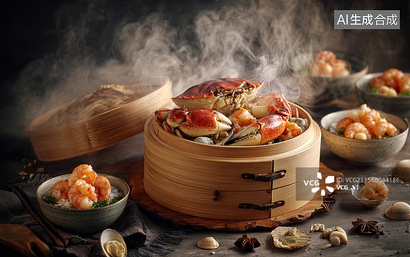 【AI数字艺术】蒸笼美食诱人香图片素材