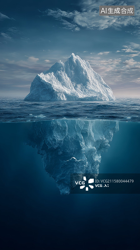 【AI数字艺术】冰山倒影梦幻景图片素材