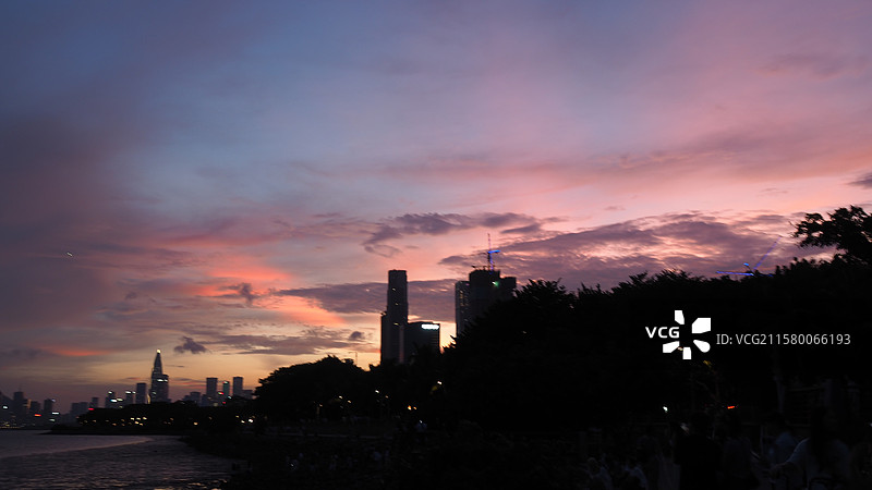 深圳湾日落图片素材