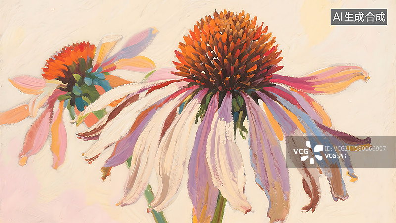 【AI数字艺术】紫锥菊图片素材