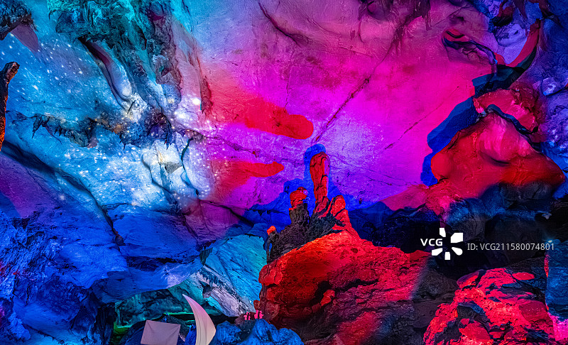 玉华洞 第二洞厅：溪源洞 钟乳石 喀斯特地貌溶洞 福建三明将乐县玉华古洞风景名胜图片素材