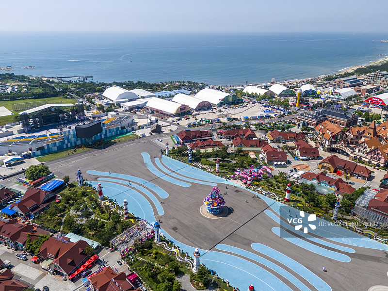 青岛啤酒节金沙滩主会场航拍图片素材
