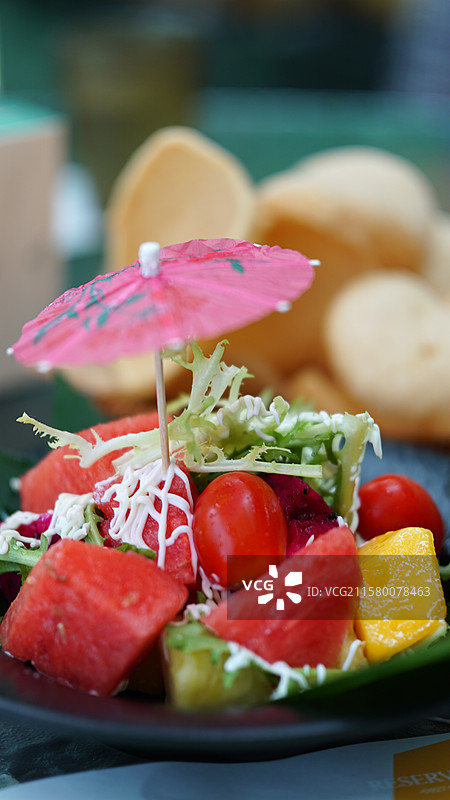 泰国菜餐厅 水果沙拉 融合菜 西瓜 番茄 芒果图片素材