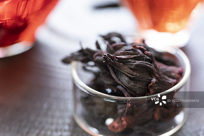 洛神花茶特写图片素材
