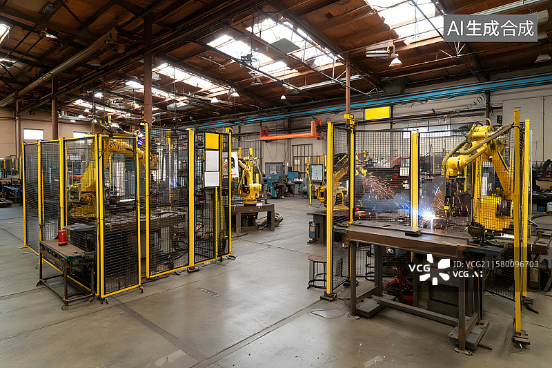 【AI数字艺术】自动化焊接设备展示图片素材