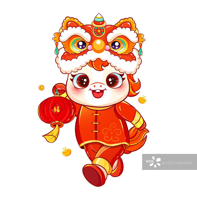 卡通马贴纸门贴文创马年插画红包对联图片素材