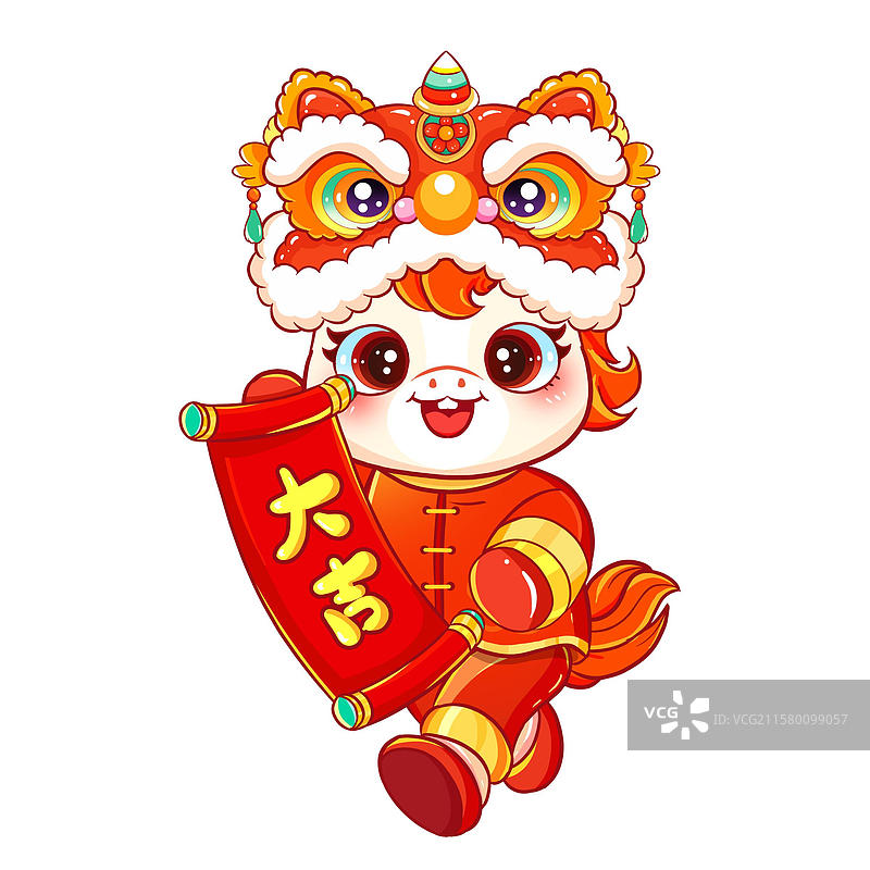 卡通马贴纸门贴文创马年插画红包对联图片素材