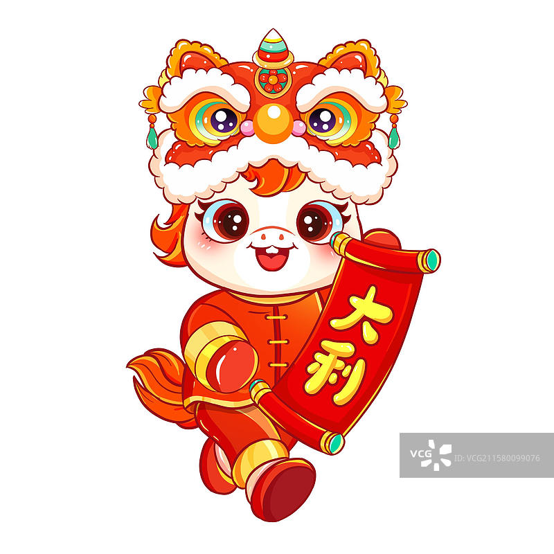 卡通马贴纸门贴文创马年插画红包对联图片素材