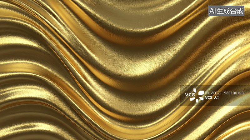 【AI数字艺术】金色波浪纹理背景图片素材