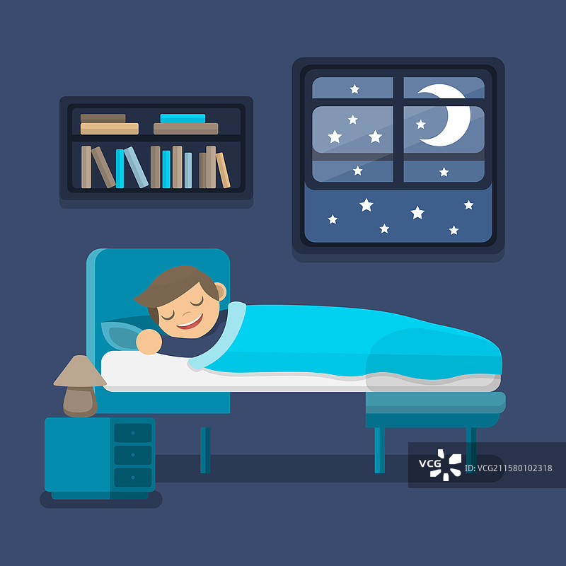 平躺的人在床上睡觉图片素材