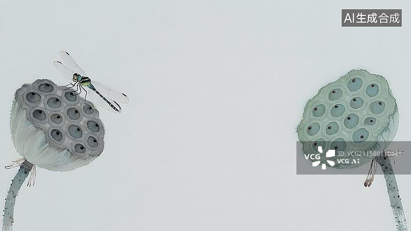 【AI数字艺术】水墨画两侧图片素材