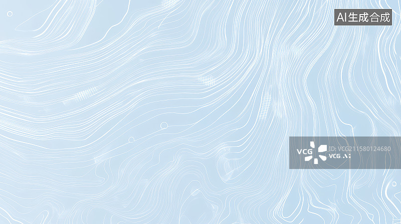 【AI数字艺术】抽象蓝白线条流动艺术背景图片素材