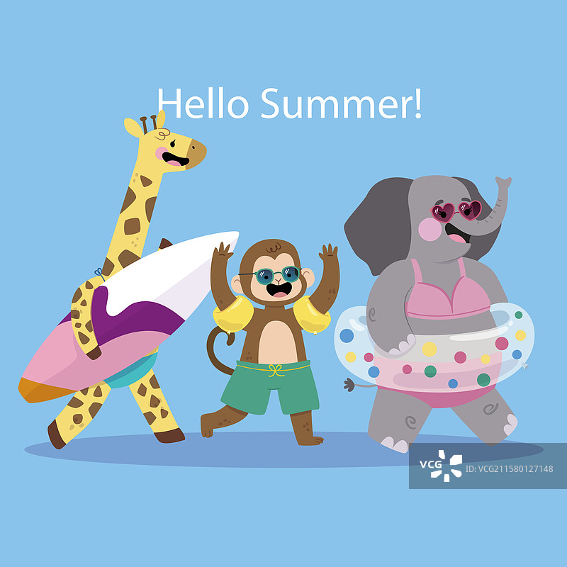 平面夏季问候背景图片素材