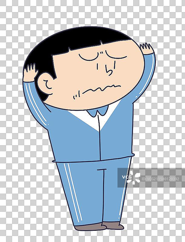 抱头难过委屈的学生人物图片素材