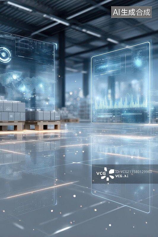 【AI数字艺术】蓝色拱形几何展示台现代空间图图片素材